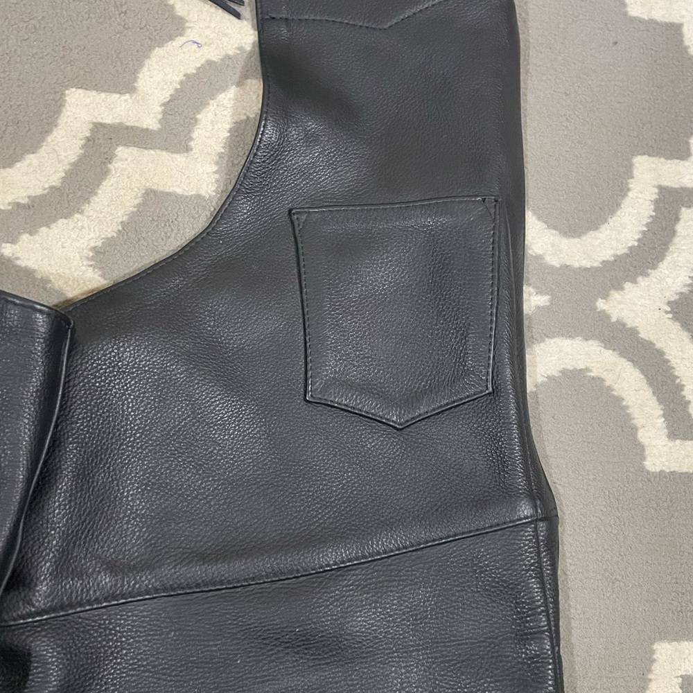 Vintage Frontier Leathers Black Chaps Size XL - Picture 3 of 7
